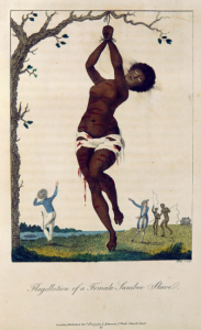 William Blake, “Flagellation of a Female Samboe Slave,” 1795 in John Gabriel Stedman’s The Narrative of a Five Years Expedition against the Revolted Negroes of Surinam.